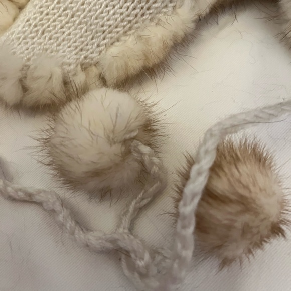 NWOT RARE rabbit fur cream trapper hat main image 4